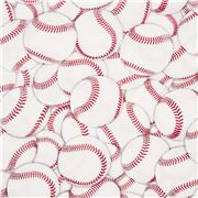 Tela blanca de deporte con pelotas de b&eacute;isbol