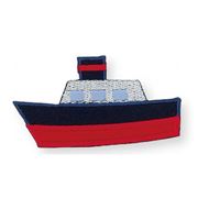 Parche termoadhesivo de barco negro rojo 1 unidad