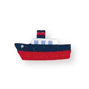 Parche termoadhesivo barco rojo y azul con lunar gris 1 unidad