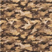 Tela camuflaje de algod&oacute;n estampado oto&ntilde;o marr&oacute;n acampada