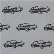 Jacquard Coches Negros Repetidos Dispersos Grises Estiramiento