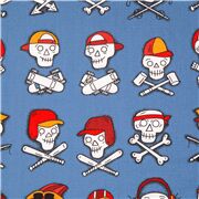 Tela azul de calaveras deportistas gorras skate b&eacute;isbol huesos