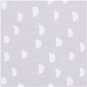 Tela de punto gris con semic&iacute;rculo blanco forma geom&eacute;trica de Cotton and Steel Retazo