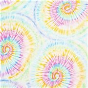 Tela de espirales arco&iacute;ris tono pastel dise&ntilde;o atado deste&ntilde;ido
