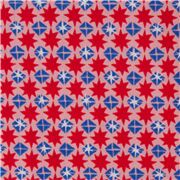 Tela rosa motivo geom&eacute;trico estrellas de colores