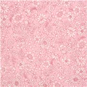 Popelina rosa mezcla flores peque&ntilde;as tela de algod&oacute;n japonesa