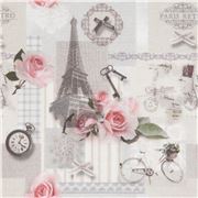 Tela con motivos de Par&iacute;s de estilo vintage