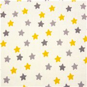 Tela estrellas amarillas y grises algod&oacute;n gris claro EE. UU.