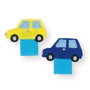 Parche termoadhesivo con etiqueta coche amarillo azul 2 unidades