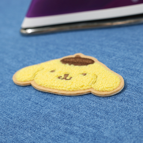 Fluffy Iron On Sticker Patch PomPomPurin 2
