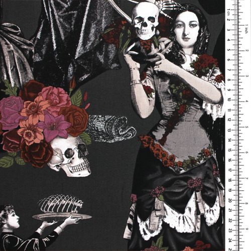 storico, moda, scheletro, fiori, gotico 1