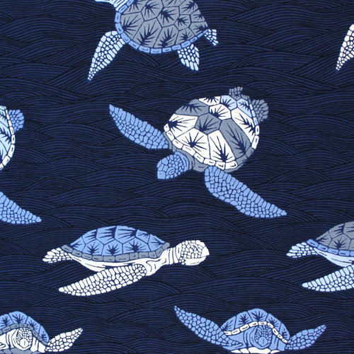 Tortues de Turtle Bay Vagues Illustres Tissu par Alexander Henry