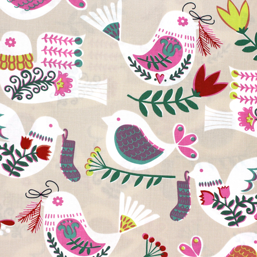 Perdrix d'Hiver Oiseaux de Nol Tissu par Alexander Henry