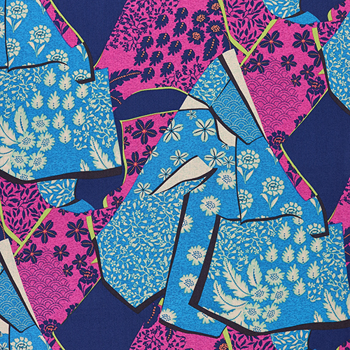 Kimono Patch Floral Kintsugi Motifs Tissu par Alexander Henry
