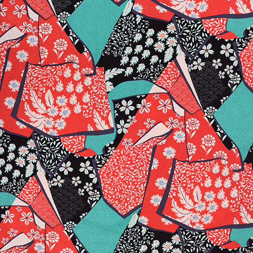 Kimono Patch Floral Kintsugi Motifs Tissu par Alexander Henry