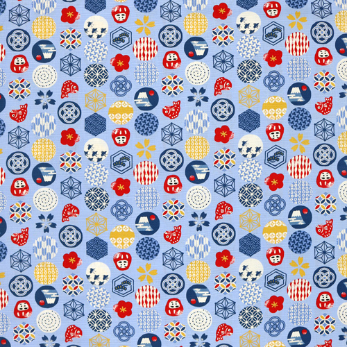 Iconos Japoneses Círculos Patrones De Peces 4