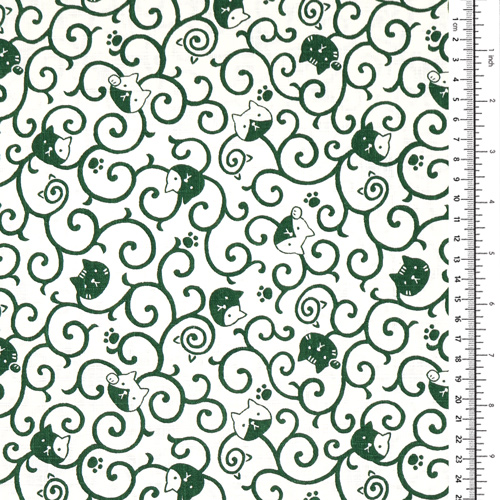 Chat Avec Motif Karakusa Tourbillonnant Furoshiki Traditionnel 1