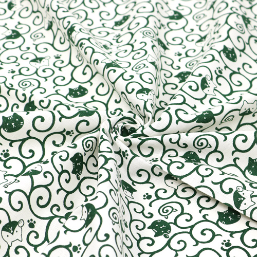 Chat Avec Motif Karakusa Tourbillonnant Furoshiki Traditionnel 2