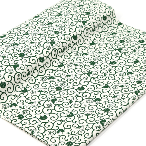 Chat Avec Motif Karakusa Tourbillonnant Furoshiki Traditionnel 3