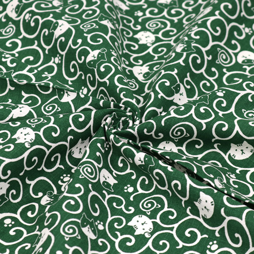 Chat Avec Motif Karakusa Tourbillonnant Furoshiki Traditionnel 2