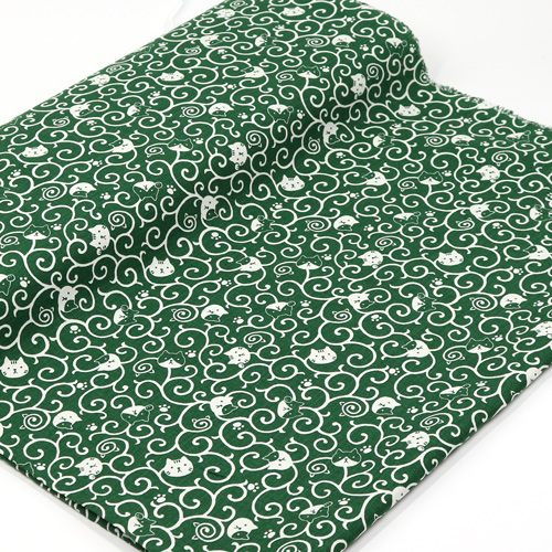 Chat Avec Motif Karakusa Tourbillonnant Furoshiki Traditionnel 3