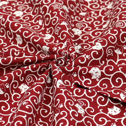 Cat Swirling Karakusa Traditional Furoshiki 2