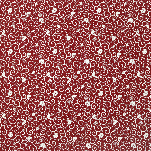Cat Swirling Karakusa Traditional Furoshiki 4