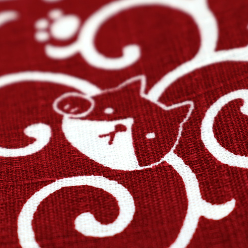 Cat Swirling Karakusa Traditional Furoshiki 5