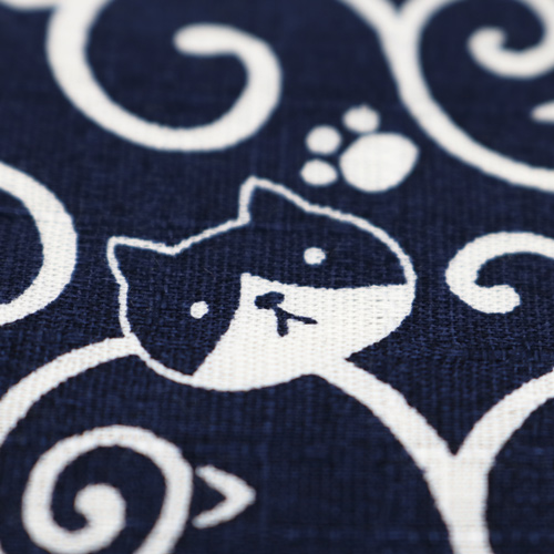 Cat Swirling Karakusa Traditional Furoshiki 5
