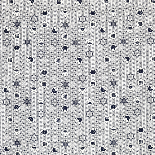 Cat Asanoha Spitzförmiger Geometrischer Stern 4