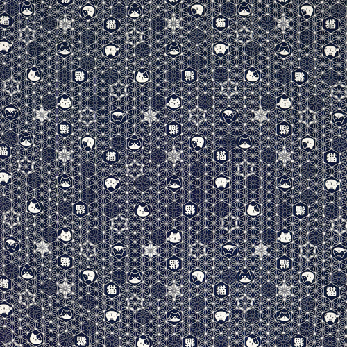 Cat Asanoha Spitzförmiger Geometrischer Stern 4
