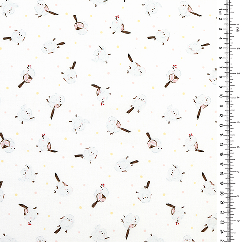 Pájaros Shimaenaga Blancos Esponjosos Con Lunares 1