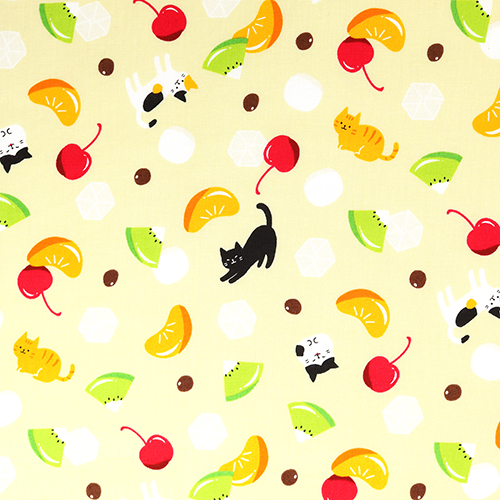 Cats Scattered Fruit Kiwi Cherry Ice