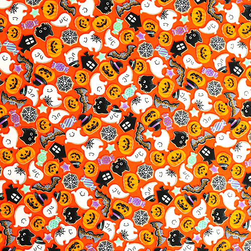 Halloween-Krbis Fledermaus Spinnennetz Keks Stoff von Cosmo