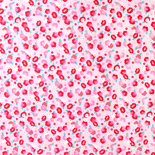 Conejito adorable y flor de ciruelo Shibori 4