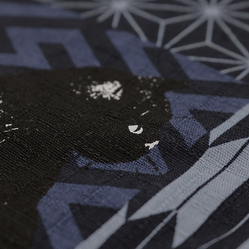 Gro�es Schwarzes Katze Japanisches Aufn�hmuster 5