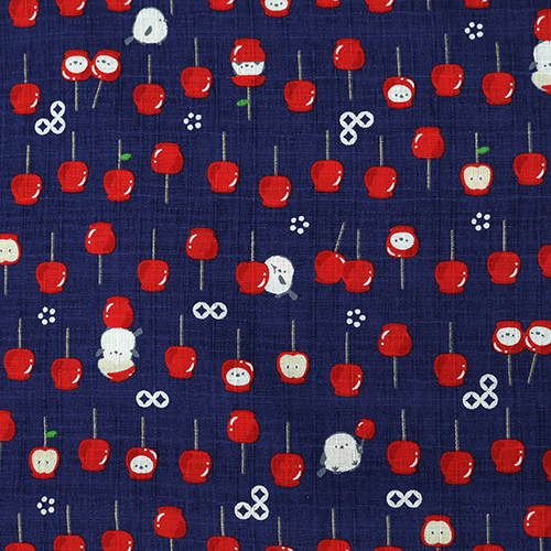 Glossy Toffee Apple Shimaenaga Birds Fabric by Cosmo