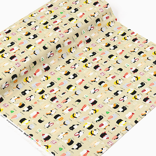 Cute Food Sushi Cats Beige 3