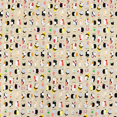 Cute Food Sushi Cats Beige 4