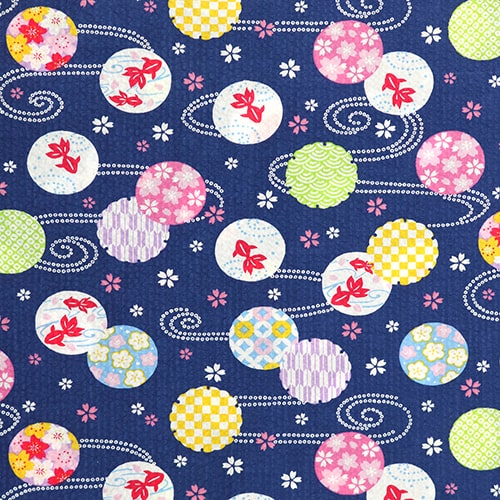 Swirling Goldfish Patterned Circles Seersucker