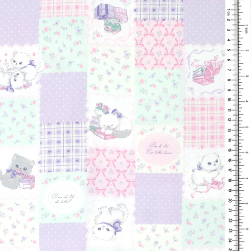 Cadeaux Chatons Patchwork Carr�s Lavande Pastel 1