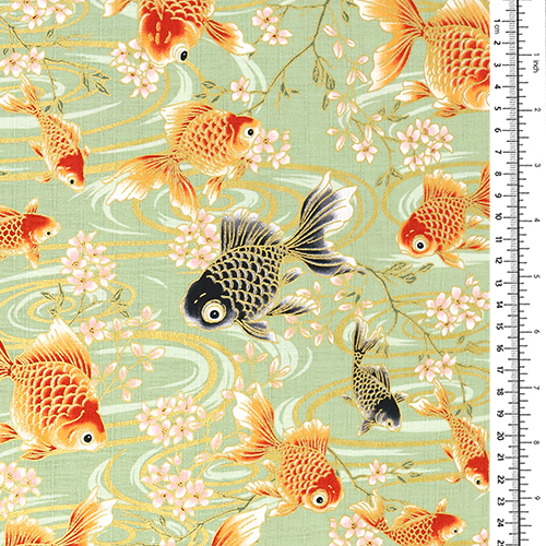 Goldfisch Ruhiger Pool Blüte Grün 1