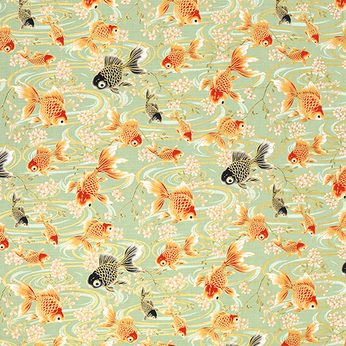 Goldfisch Ruhiger Pool Blüte Grün 4