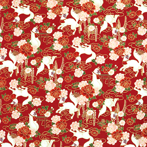 Mythische Kitsune Weiße Geisterfüchse Rot 4