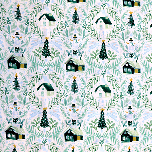 Meilleur Dans La Neige Village De Nol D’hiver Tissu par Dear Stella