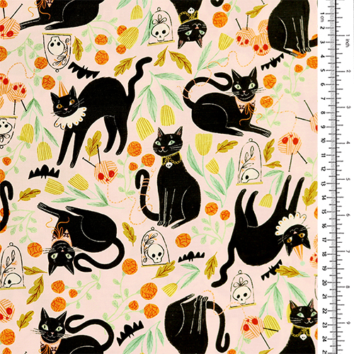 Gatos Espeluznantes Calaveras Flores Terroríficas 1