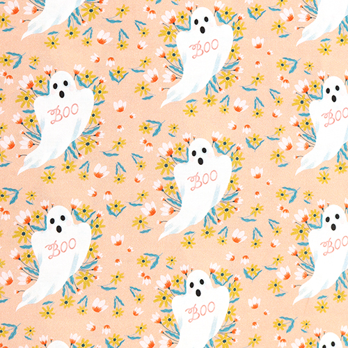 Boo Ghosts Spooky Halloween Florals Fabric by Dear Stella