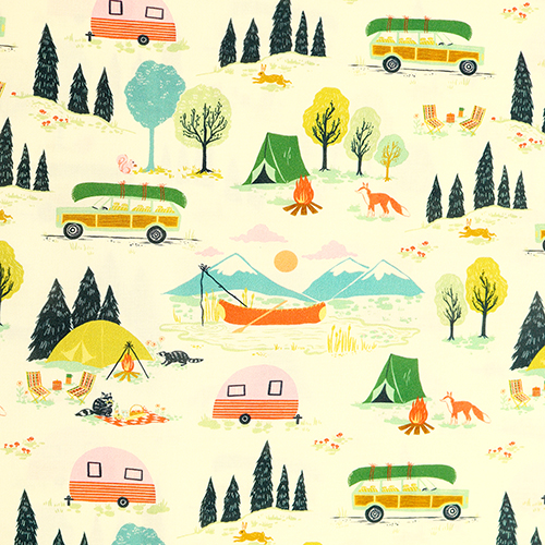 Aventure en Camping Caravane Tente Tissu par Dear Stella
