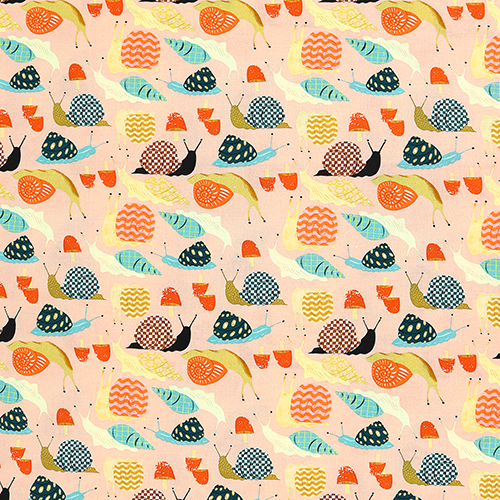 Giardino Lumache Amanita Flora & Fauna Tessuto di Dear Stella