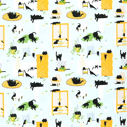 Toilette De Minou Chats Salle De Bain Flin Chic Tissu par Dear Stella